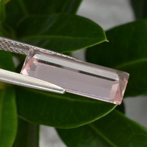 3.31캐럿 천연 라이트 핑크 모가나이트, 바게트, 15×6.7 mm, VS