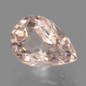 0.84캐럿 천연 라이트 핑크 모가나이트, 배 모양, 7.4×5.4 mm, VVS-VS