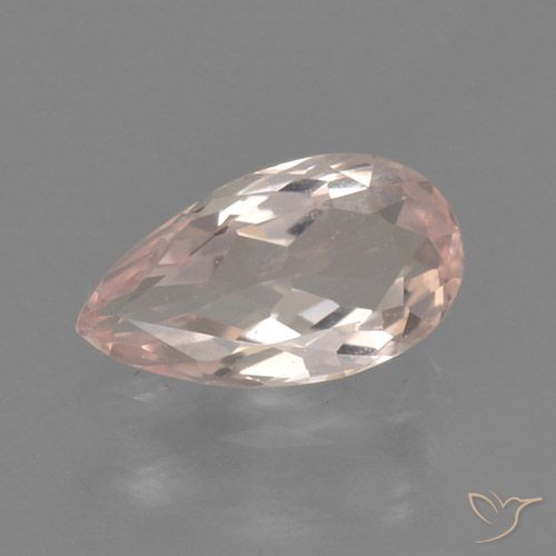 0.53ct 자연스러운 미디엄 핑크 모르가나이트, 배 모양, VVS