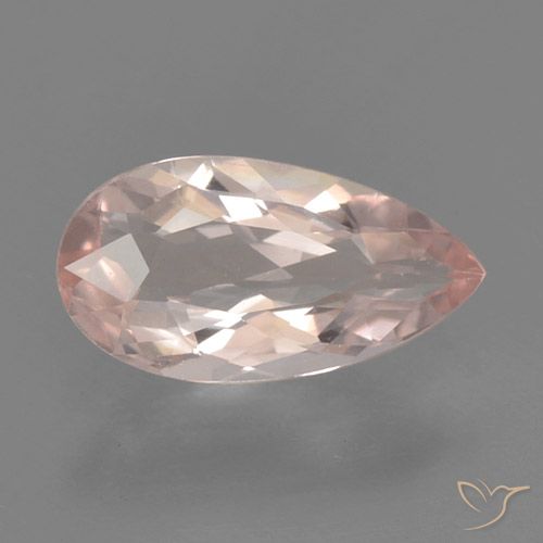 0.53ct 자연스러운 플라밍고 핑크 모르가나이트, 배 모양, VVS