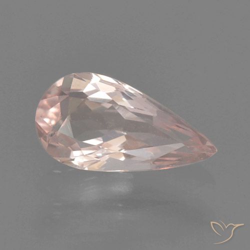 0.50ct 자연스러운 플라밍고 핑크 모르가나이트, 배 모양, VVS-VS