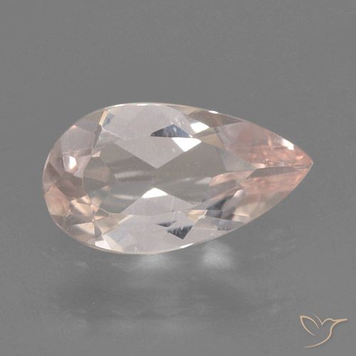 0.50ct 자연스러운 미디엄 핑크 모르가나이트, 배 모양, VVS-VS