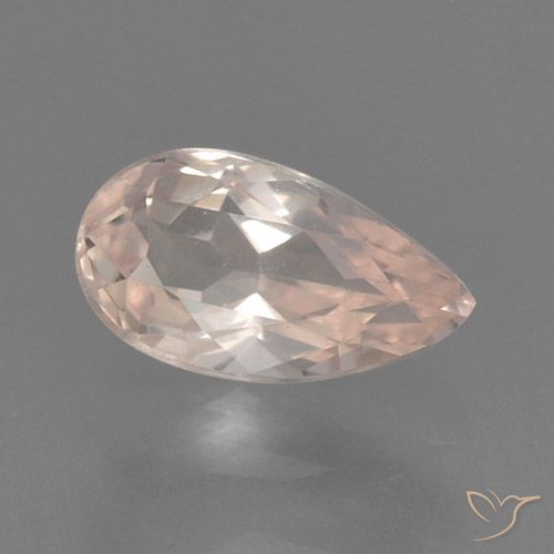 0.49ct 자연스러운 미디엄 핑크 모르가나이트, 배 모양, VVS