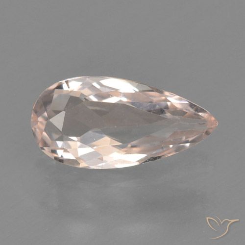 0.57ct 자연스러운 플라밍고 핑크 모르가나이트, 배 모양, VVS