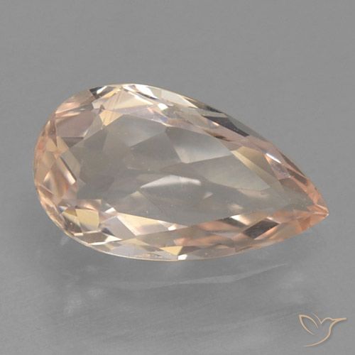 0.62ct 자연스러운 매우 밝은 분홍색 모르가나이트, 배 모양, VVS-VS