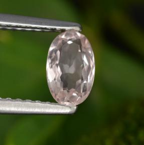 0.51캐럿 천연 플라밍고 핑크 모가나이트, 타원형 컷, 6.7×4.2 mm, VVS-VS