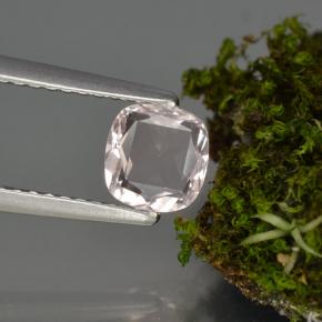 0.62캐럿 천연 라이트 핑크 모가나이트, 쿠션 컷, 5.7×5.5 mm, VVS-VS