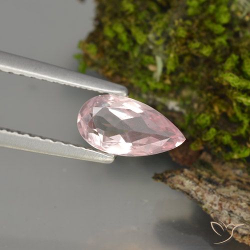 0.66캐럿 천연 라이트 핑크 모가나이트, 배 모양, 8.3×4.4 mm, VS
