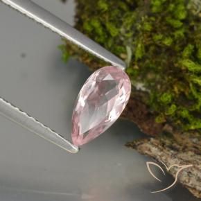 0.66캐럿 천연 라이트 핑크 모가나이트, 배 모양, 8.3×4.4 mm, VS
