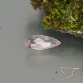 0.66캐럿 천연 라이트 핑크 모가나이트, 배 모양, 8.3×4.4 mm, VS