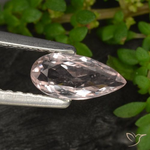 0.47ct 자연스러운 미디엄 핑크 모르가나이트, 배 모양, VS