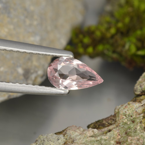 0.47캐럿 천연 플라밍고 핑크 모르가나이트, 배 모양, VVS-VS