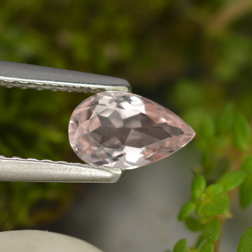 0.54캐럿 천연 미디엄 핑크 모가나이트, 배 모양, 7.1×4.3 mm, VVS