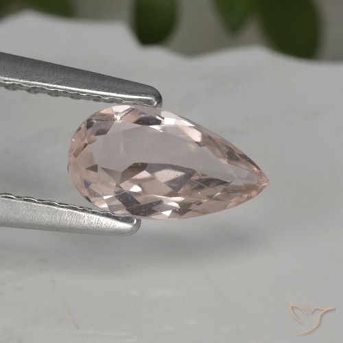 0.57ct 자연스러운 매우 밝은 분홍색 모르가나이트, 배 모양, VS