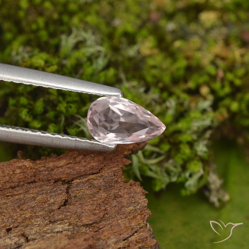 0.48ct 자연스러운 라이트 핑크 모르가나이트, 배 모양, VVS