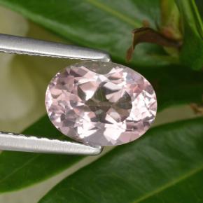 1.26캐럿 천연 라이트 핑크 모가나이트, 타원형 컷, 8.3×6.3 mm, VVS