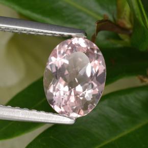 1.26캐럿 천연 라이트 핑크 모가나이트, 타원형 컷, 8.3×6.3 mm, VVS