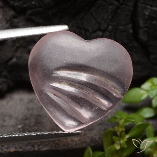 4.50ct 자연스러운 로즈 핑크 모르가나이트, 마음, 투명한