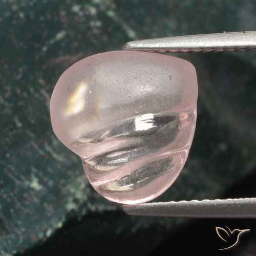 3.54ct 자연스러운 라이트 핑크 모르가나이트, 마음, 투명한