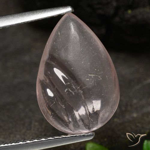 3.48ct 자연스러운 로즈 핑크 톤 모르가나이트, 배 모양, 투명한