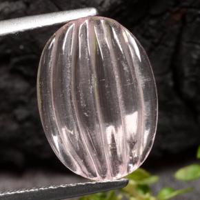 3.88캐럿 천연 코랄 핑크 톤 모르가나이트, 타원형 컷, 투명한