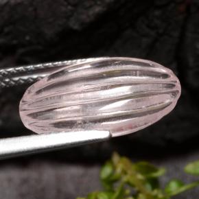 3.88캐럿 천연 코랄 핑크 톤 모르가나이트, 타원형 컷, 투명한