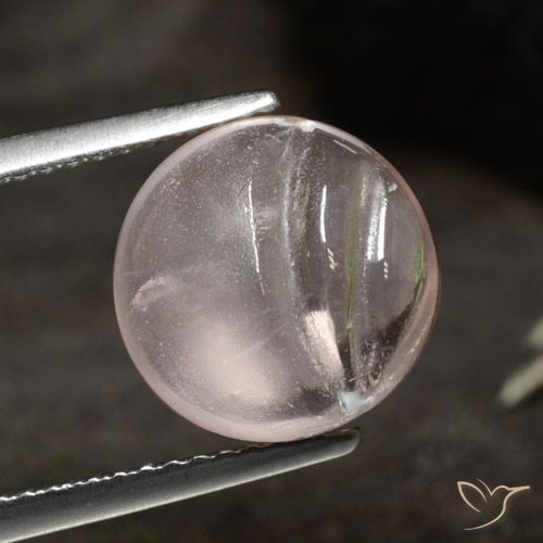 4.57ct 자연스러운 미디엄 라이트 핑크 모르가나이트, 둥근, 투명한