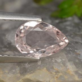 0.81캐럿 천연 미디엄 핑크 모가나이트, 배 모양, 7.9×5.3 mm, VVS