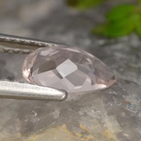 0.81캐럿 천연 미디엄 핑크 모가나이트, 배 모양, 7.9×5.3 mm, VVS