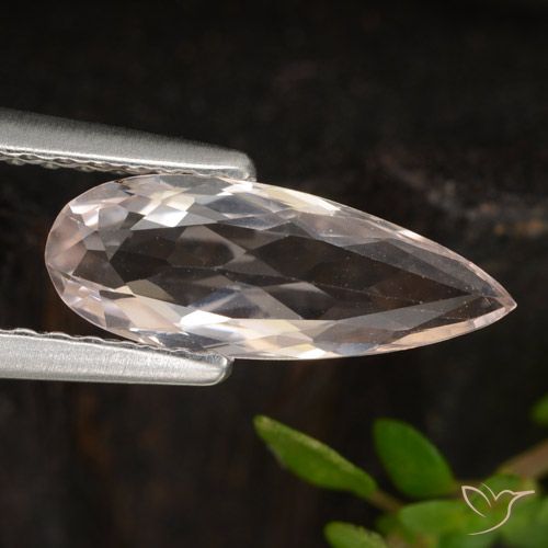 0.85ct 자연스러운 매우 밝은 분홍색 모르가나이트, 배 모양, VVS-VS