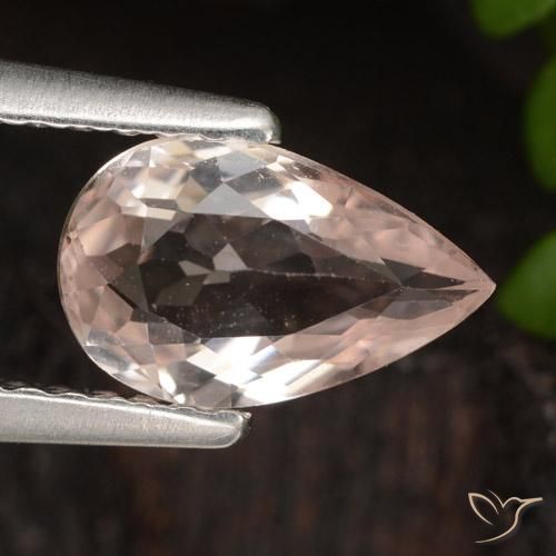 0.84ct 자연스러운 미디엄 핑크 모르가나이트, 배 모양, VVS