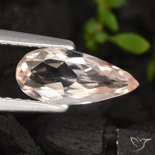 0.78ct 자연스러운 새먼 핑크 모르가나이트, 배 모양, VVS-VS