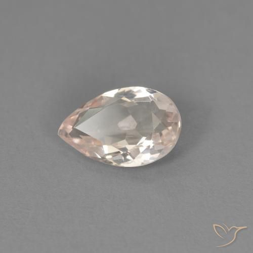 0.70ct 자연스러운 미디엄 핑크 모르가나이트, 배 모양, VVS-VS