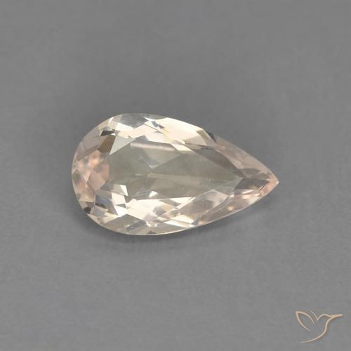 0.67ct 자연스러운 미디엄 핑크 모르가나이트, 배 모양, VVS-VS