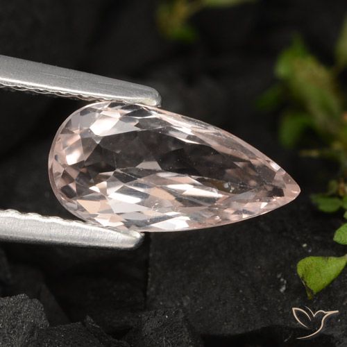 0.94ct 자연스러운 새먼 핑크 모르가나이트, 배 모양, VVS-VS