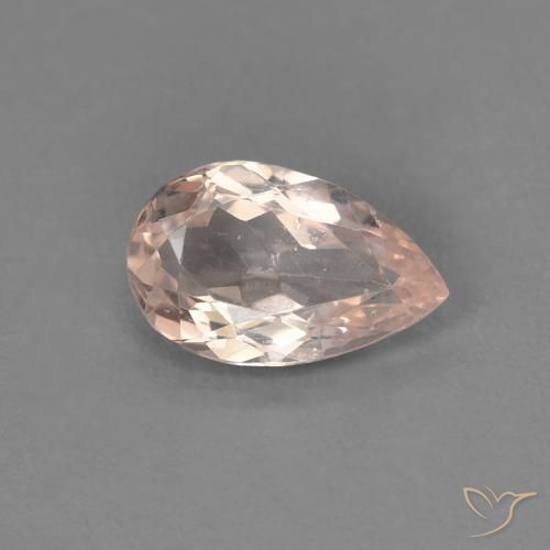 0.72ct 자연스러운 미디엄 핑크 모르가나이트, 배 모양, VVS-VS