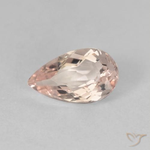 0.99ct 자연스러운 매우 밝은 분홍색 모르가나이트, 배 모양, VVS-VS