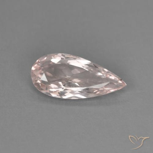 0.87ct 자연스러운 플라밍고 핑크 모르가나이트, 배 모양, VVS-VS