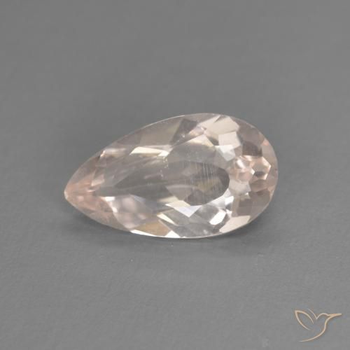 0.92ct 자연스러운 미디엄 핑크 모르가나이트, 배 모양, VVS-VS