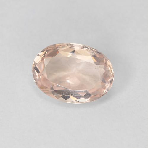 0.87캐럿 천연 살몬 핑크 모가나이트, 타원형 컷, 7.3×5.3 mm, VS