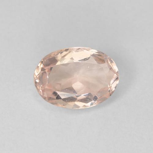 0.87캐럿 천연 살몬 핑크 모가나이트, 타원형 컷, 7.3×5.3 mm, VS