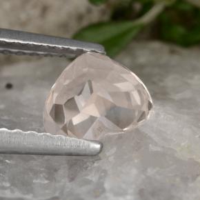 0.89캐럿 천연 매우 연한 핑크 모가나이트, 하트 모양, 5.7×6.6 mm, VVS-VS
