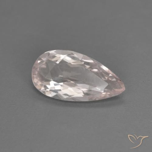 0.98ct 자연스러운 라이트 핑크 모르가나이트, 배 모양, VVS-VS