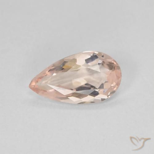 0.91ct 자연스러운 Medium Light-Pink 모르가나이트, 배 모양, VVS-VS