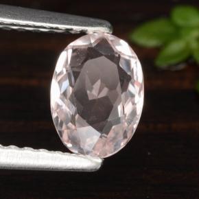 0.78캐럿 천연 라이트 핑크 모가나이트, 타원형 컷, 7.2×5.2 mm, VVS
