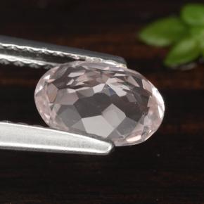 0.78캐럿 천연 라이트 핑크 모가나이트, 타원형 컷, 7.2×5.2 mm, VVS