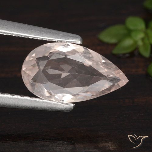 0.86ct 자연스러운 플라밍고 핑크 모르가나이트, 배 모양, VVS