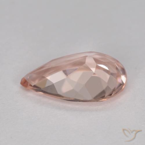 0.90캐럿 천연 살몬 핑크 모가나이트, 배 모양, 8.8×5.5 mm, VVS-VS
