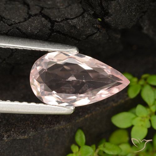 0.98ct 자연스러운 플라밍고 핑크 모르가나이트, 배 모양, VVS-VS