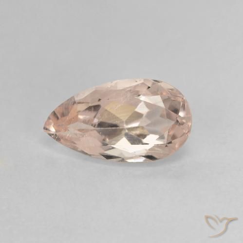 0.96ct 자연스러운 미디엄 핑크 모르가나이트, 배 모양, VS